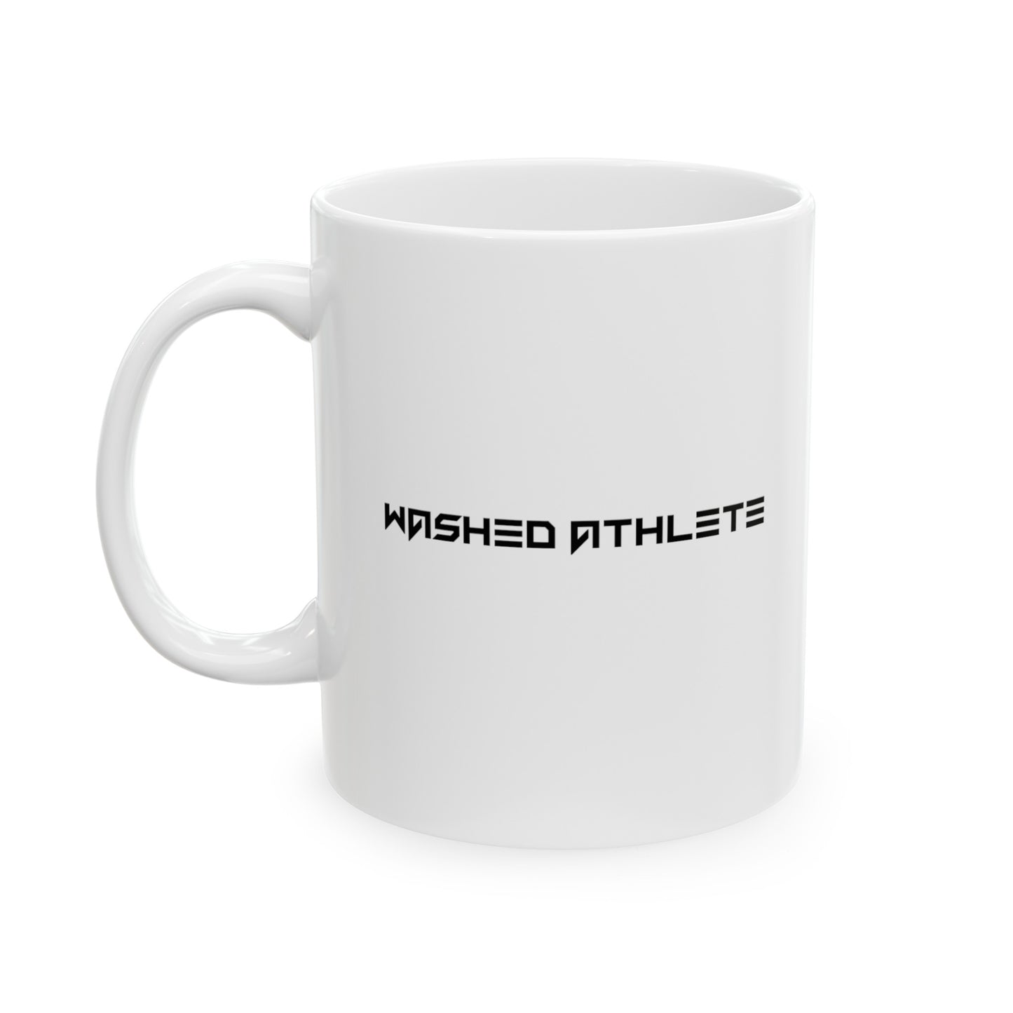 WHITE Ceramic Mug 11oz "washed athlete"